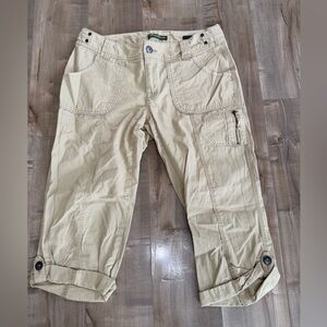 Eddie Bauer Cargo Capri Pant Blakely Fit‎ Women 8 Petite Hiking Khaki